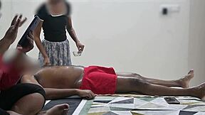 Happy Ending Spa Massage Infront Of Customer Lady