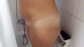 Amateur solo bathing with big tits