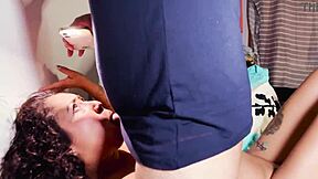 novia mexicana sucks neighbor's dick and gets tits covered 😏