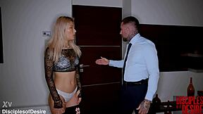 Dolly Orchid Gets Pounded Doggy By Tattooed Spanish Man, Pissed On