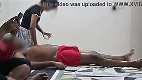 Happy Ending Spa Massage Infront Of Customer Lady