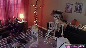 step sister swallows in taboo halloween fun