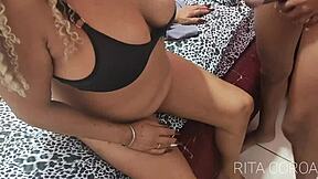 mature milf blows young guy with tasty cumshot in pussy