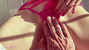 Hot Stepsis Eva Myst Rubs Hairy Pussy to Help Stepbro’s Boner