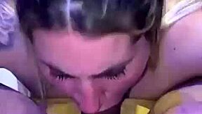 Beautiful blonde deepvane performs oral on pussy before deepthroating cock