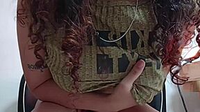 Latina amateur strips and shows off her body