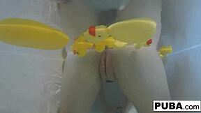 sexy nadia takes a bath with some rubber duckies