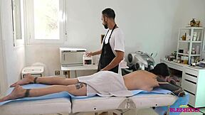 Busty married milf teacher gets huge cock massage on wedding day