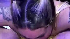 Beautiful blonde deepvane performs oral on pussy before deepthroating cock