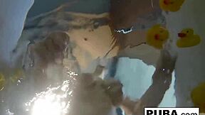 sexy nadia takes a bath with some rubber duckies