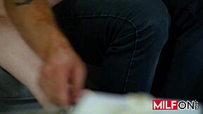 Curly redhead milf slut sucks dick like pro before cowgirl fucking Nathan Bronson.