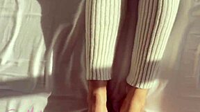 Hot Stepsis Eva Myst Rubs Hairy Pussy to Help Stepbro’s Boner