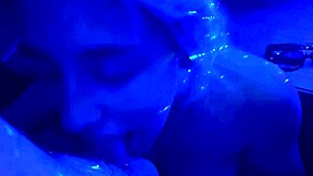 i took my slave to the nightclub for a sloppy facefuck, licking balls and blowjob in the dark.