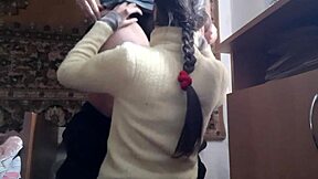 Unbelievable! Our gentle lesbian sex turns hard with spanking and pussy licking.