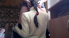 Unbelievable! Our gentle lesbian sex turns hard with spanking and pussy licking.