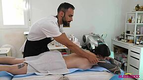 Busty married milf teacher gets huge cock massage on wedding day