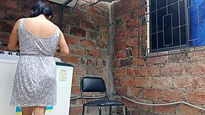 My Slutty Neighbor Flashes Pussy Under Dress While Shaking Ass in Garden