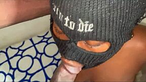 Black cougar rides big black cock