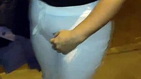 A Venezuelan milf with a curvy ass in red thong gets teased with money for sex in part 1