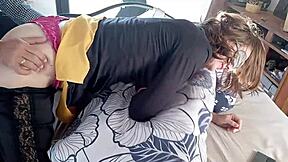 Sexy O2 1068 - White Slut Clothed-Sex Satin Dress Stockings Heels Doggy Blowjob Rimming