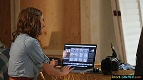 sexy teen 18+ model screws photographer in fantasy roleplay glamour.