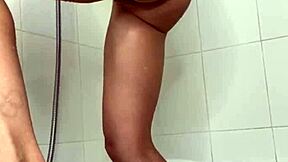 horny hottie masturbates in shower to crazy orgasm