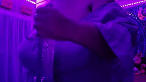 bbw worshipped with big black cock in purple