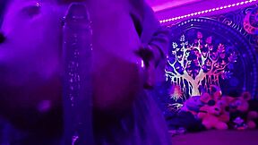 bbw worshipped with big black cock in purple