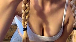 petite teen 18+ maiskii plays with dildo in ripped clothes