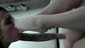 Kinky lesbians engage in gagging and oral activities.