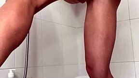 horny hottie masturbates in shower to crazy orgasm