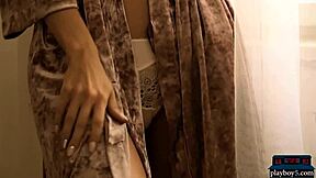 wow, cara mell stripping down in sexy lingerie!