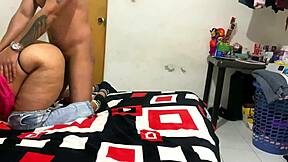 in public transport, a crossdressing amateur friend spreads his ass for a big cock fucking while farting.