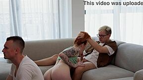 Stepmom Seduces Friend In Secret While Son Games