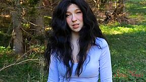 influencer lost in woods bends over for unexpected fun