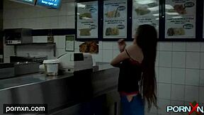 Leyla Exposes Shaved Pussy In Public!