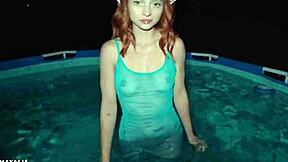 Man, she totally drained that stranger elf in the pool with her tight body!