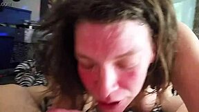 Crazy Russian whore in double blowjob threesome