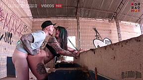 Found an abandoned spot on the road to bang a dreadlocked beauty hard outdoors