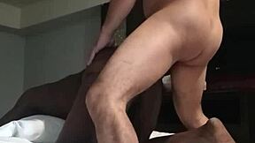 chocolate girlfriend gives LAST NUT before prison with belly fingering in lingerie