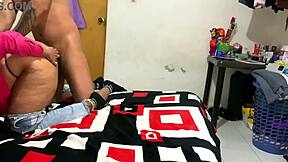 in public transport, a crossdressing amateur friend spreads his ass for a big cock fucking while farting.