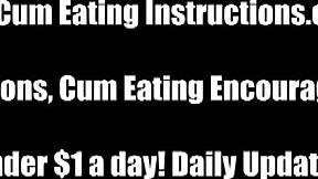 Don't waste a drop of cum in femdom instructions.