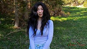 influencer lost in woods bends over for unexpected fun