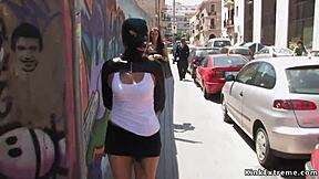 Blonde Bound In Latex, Teasing Outdoor Domination