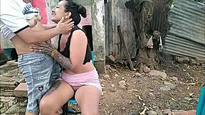 Horny Colombian Manicurist Returns for Daring Outdoor Assfucking and Pussy Licking