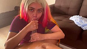 Aaliyah hadid sucks boyfriend dick bent over ass