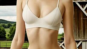 lingerie models on the farm