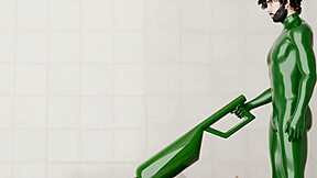 A guy narrates using a rotating machine on another in an intriguing scene.