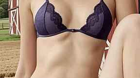 lingerie models on the farm