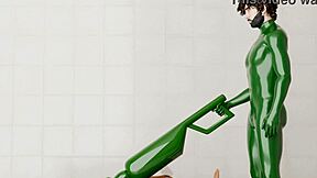 A guy narrates using a rotating machine on another in an intriguing scene.